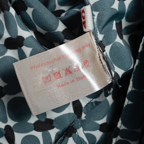 Marni Teal Geometric-Printed Cap-Sleeve Blouse - Picture 10 of 10